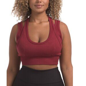 90 DEGREE BY REFLEX Tibetan Red Seamless Double Layer Rib Bra With Cups